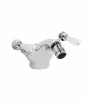 Bayswater Monobloc Lever Hex Bidet Taps - White/Chrome