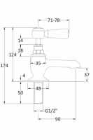 Burlington Anglesey Regent 3" Basin Taps - ANR1