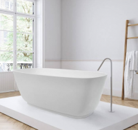 Projekt Divita Silk Matt Cian Solid Surface Freestanding Bath, 1495 x 720 - BC Designs 