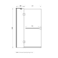 Abacus One Part Hinged Bath Shower Screen 800 x 1450 x 8mm