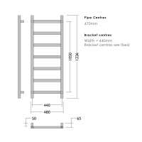 Abacus Elegance Linea Towel Rail 1700 x 600mm - Chrome