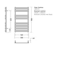 Abacus Elegance Profile Stainless Steel Towel Rail 700 x 600mm