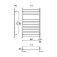 Abacus Elegance Radius Towel Rail 750 x 600mm - White