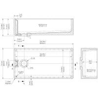 NUIE Butler Fireclay Sink with Full Weir, Tap hole and Overflow 795 x 500 x 220mm