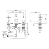 Sagittarius Liberty Crystal 3 Hole Basin Mixer Tap with Pop Up Waste