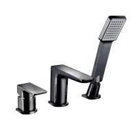 Nero 3 Hole Bath Mixer Tap - Black