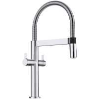 Blanco Culina - S Mini Twin Lever Pull Out Chrome Kitchen Tap - 525197