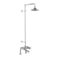 Burlington Tay Deck Mounted Traditional Bath Shower Mixer Tap Rigid Riser - Fixed Head - BT2DS