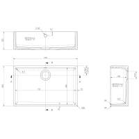 NUIE Belfast Fireclay Sink 595 x 455 x 254mm