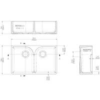 NUIE Butler Fireclay Sink with Full Weir 795 x 500 x 220mm