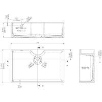 NUIE Butler Fireclay Sink with Central Waste, Overflow and Tap Ledge 595 x 450 x 220mm