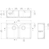 NUIE Fireclay Cleaner Sink 515 x 535 x 393mm