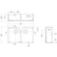 NUIE Butler Fireclay Sink with Full Weir and Overflow 795 x 500 x 220mm