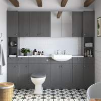 Burlington Grey 56cm Vanity Unit With One Door & Edwardian Basin