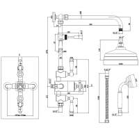 Supreme Brushed Brass Dual Head Bar Mixer Shower Rigid Riser