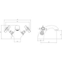 Burlington Claremont Traditional Basin Monobloc Basin Tap with Black Handles & Pop Up Waste - CL4BLA