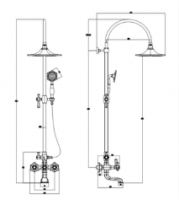 Washington Traditional 2 Hole Bath Shower Mixer - RAK Ceramics