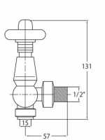 Bayswater Angled Thermostatic Radiator Valve with Lockshield Rounded - Antique Brass