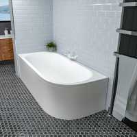 Beaufort Biscay 1700 x 800mm Double Ended J Shaped Bath - Left Hand