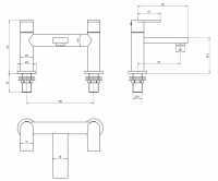 Washington Traditional 2 Hole Bath Filler - RAK Ceramics