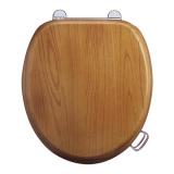 Burlington Golden Oak Real Wood Traditional Toilet Seat Soft Closing