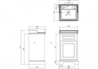 Burlington White 56cm Vanity Unit With One Door & Edwardian Basin