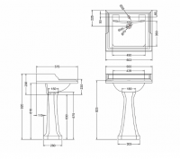 Burlington Edwardian 80cm Basin & Classic Pedestal