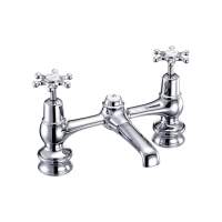 Burlington Claremont Traditional Bath Shower Mixer Tap Chrome - Black