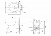 Burlington Regal Raised Height Close Coupled WC & White Ceramic Cistern with Lever P12 C1