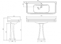 Burlington Contemporary 58cm Basin & Regal Pedestal