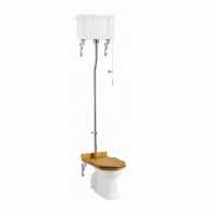 Washington High Level Cistern and WC with Soft Close Seat Grey - RAK Ceramics