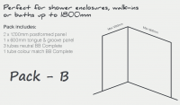 Nuance Two Sided Shower Board Kit  Up To 1200 x 1200 - Pack A by BushBoard 