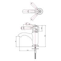 Burlington Claremont Traditional Basin Monobloc Basin Tap with Black Handles & Pop Up Waste - CL4BLA