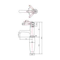 Burlington Chelsea Traditional Curved Monobloc Basin Tap with Pop Up Waste