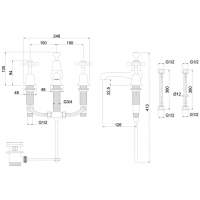 Burlington Claremont Regent 3" Cloakroom Basin Taps CLR1