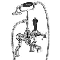 Burlington Claremont Traditional Bath Shower Mixer Tap Chrome - Black