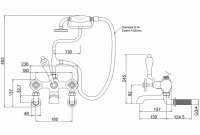 Burlington Anglesey Wall Mounted Angled Bath Shower Mixer Tap - AN21