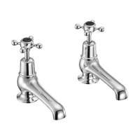 Burlington Claremont Traditional Bath Taps - Black Handles CL3BLA