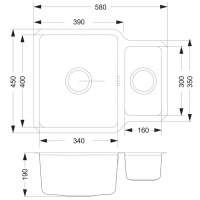 Prima+ 1.5 Bowl R25 Left Hand Undermount Kitchen Sink - Stainless Steel