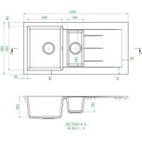 Abode Oriel 1 Bowl Inset Black Granite Kitchen Sink & Specto Tap Pack