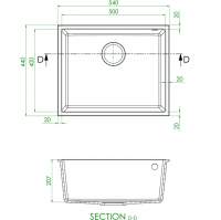 Prima+ Granite 1 Bowl Undermount Kitchen Sink - Light Grey