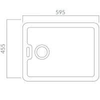 NUIE Butler Fireclay Sink with Central Waste, Overflow and Tap Hole 595 x 450 x 220mm