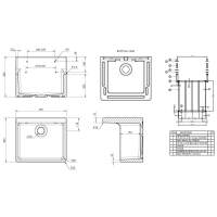 NUIE Butler Fireclay Sink with Central Waste, Overflow and Tap Ledge 595 x 450 x 220mm