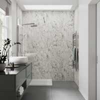 Multipanel Tilepanel White Terrazzo Tile Effect Shower Board