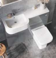 Carlo 1000 P Shape Bathroom Vanity & Toilet Unit - Matt Grey - Right Hand