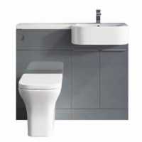 Carlo 1000 P Shape Bathroom Vanity & Toilet Unit - Matt Grey - Right Hand