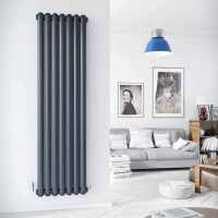 DQ Cassius 1800 x 230 Vertical Radiator Anthracite Texture