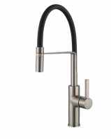 Jeroni Chef Brushed Nickel & Black Pull Out Kitchen Mixer Tap  - Francis Pegler Comap