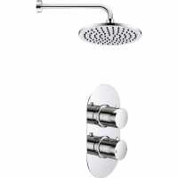 Round Shower Pack 3 - Allier Single Outlet Shower Valve & Rainfall Shower