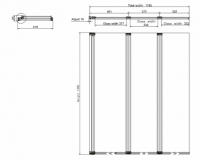 Four Fold Bath Screen - 1450 x 886mm - Cleargreen